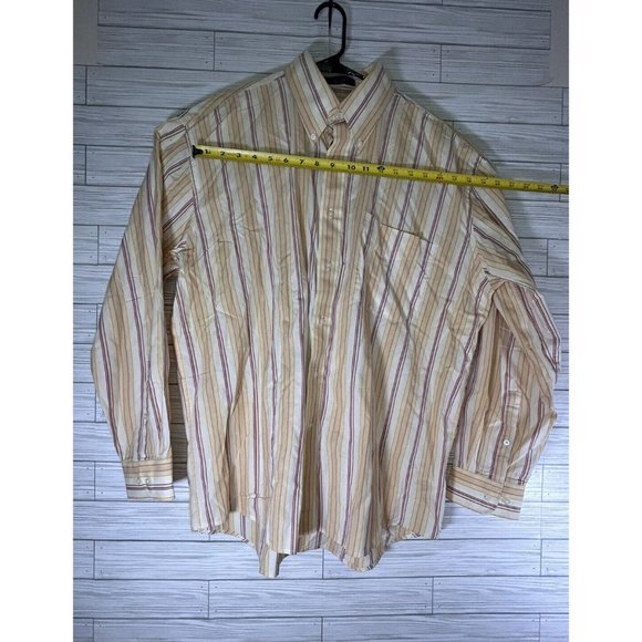 Alan Flusser XL Mens Button Down Striped Shirt Multicolored 100% Cotton - Picture 8 of 8